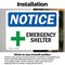 Signmission Emergency Shelter, 10 in W x Rectangle, Vinyl Decal OS-2PACK-NS-D-710-L-15583 - alternate 2